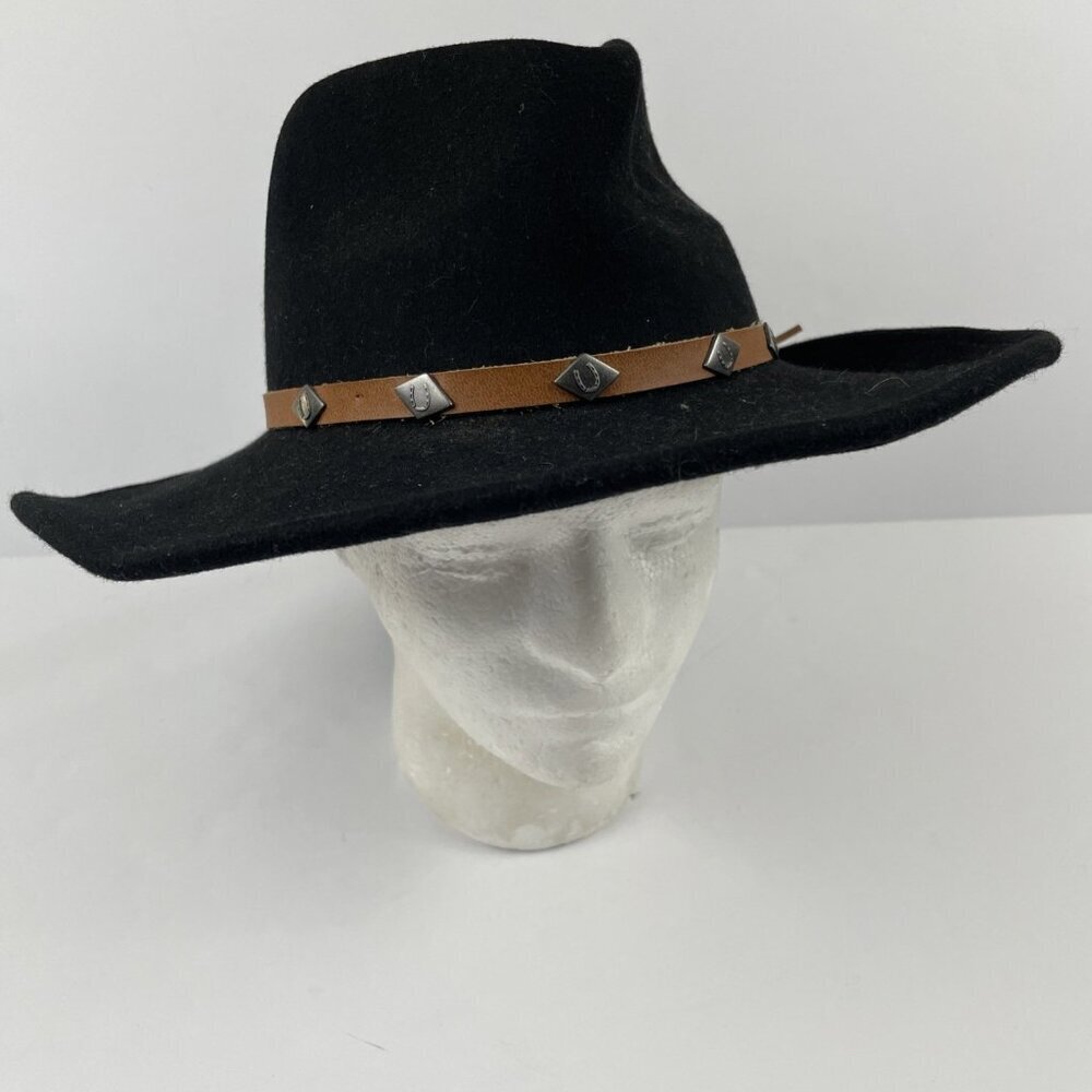 Outback Trading Co Hat Small Wide Open Space 1336 Black Wool Tassy Crushable